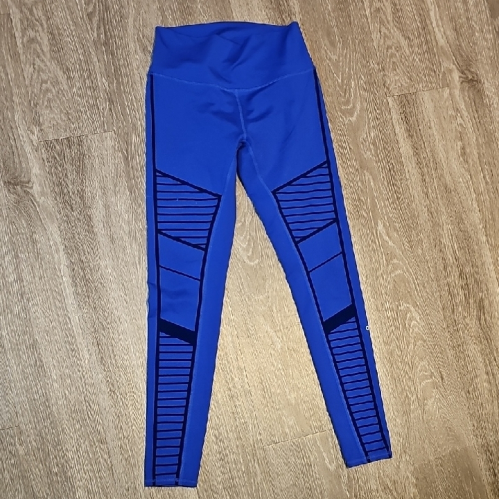ALO Moto Leggings, Womens Sz Medium. Gorgeous!! Bright Blue